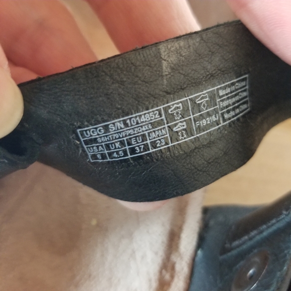 Ugg Serinda Leather Cork Gum Sole Wedge Sandals - Picture 9 of 12